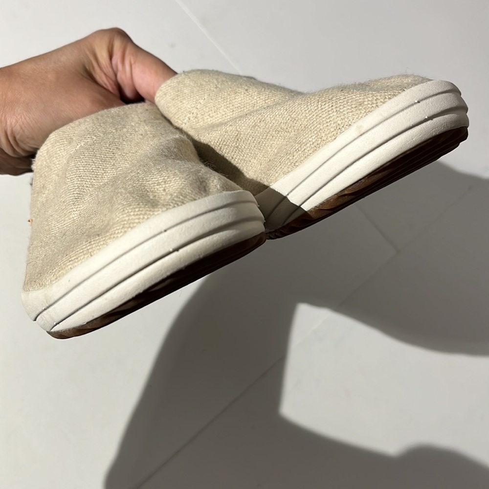 Merrell Womens Slip On Sneakers Shoes Linen Canvas Tan sz 8 summer cloth - Picture 7 of 10